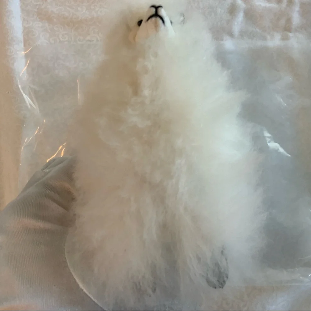 Plush Alpaca Decorative Accent - White 6’’